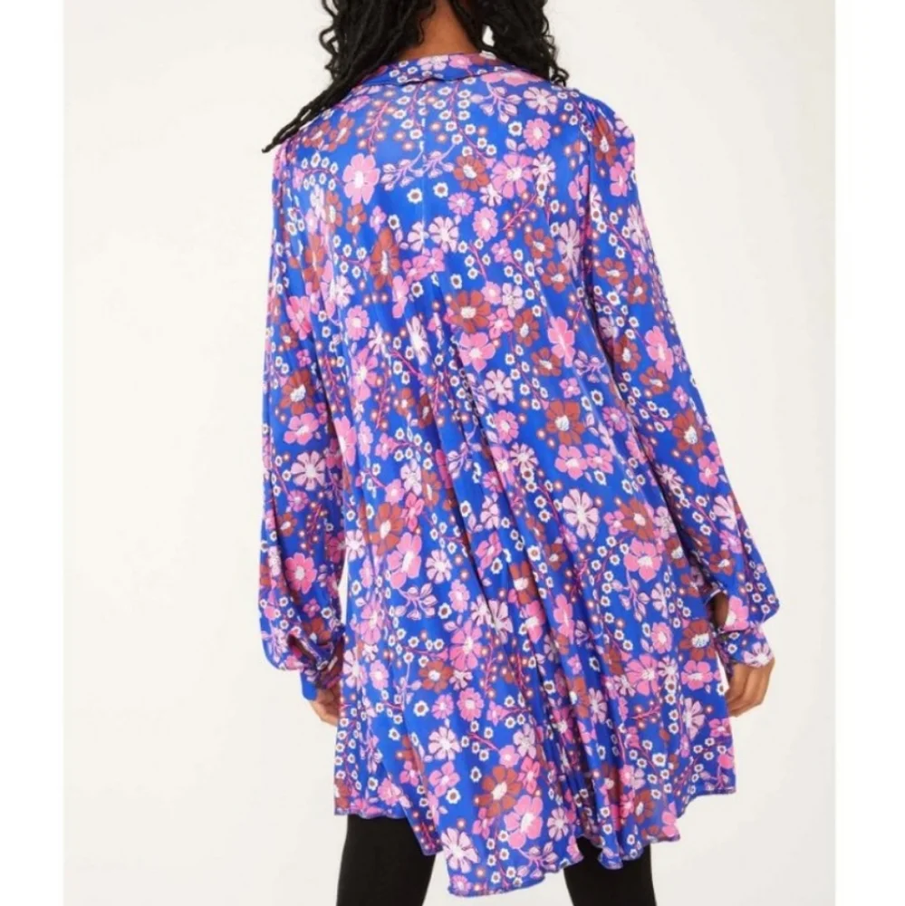 Free People Floral Mini Dress - Purple and Pink